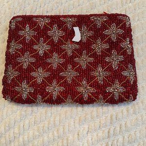 Vintage Bead pouch white points@missing beads